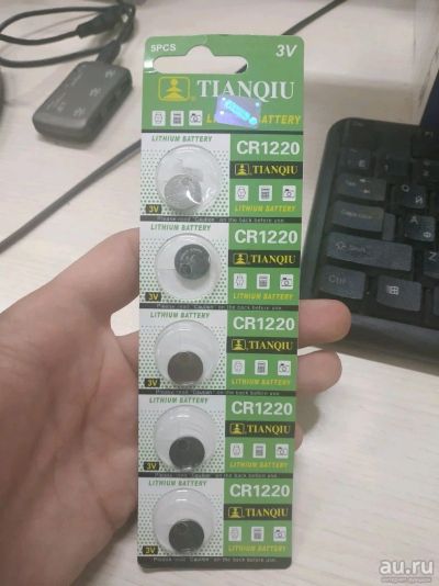 Лот: 13489947. Фото: 1. Батарейка cr1220 3v lithium battery. Батарейки, аккумуляторы, элементы питания