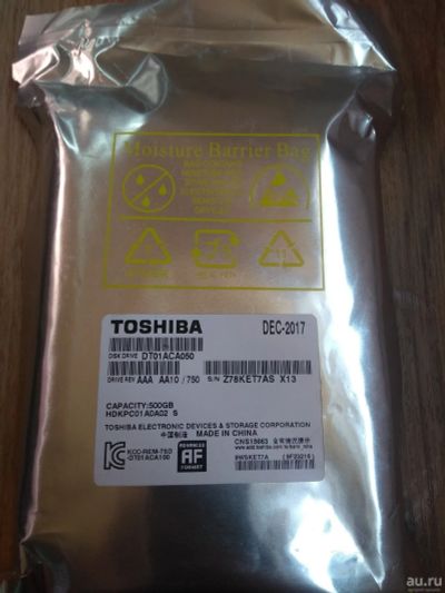Лот: 13531054. Фото: 1. HDD Toshiba 500Gb 7200 SATA III... Жёсткие диски (HDD)