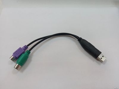 Лот: 18301784. Фото: 1. Адаптер USB на 2 порта PS/2 на... Шлейфы, кабели, переходники