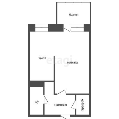 Лот: 20864685. Фото: 1. Продам 1-комн. кв. 42.6 кв.м... Квартиры, студии