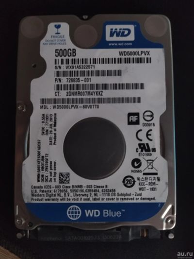 Лот: 18191595. Фото: 1. Жёсткий диск WD 500GB. Жёсткие диски (HDD)