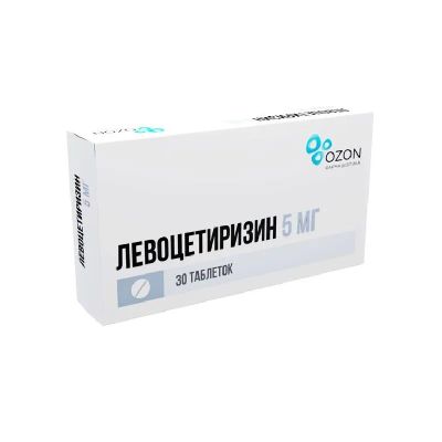 Лот: 25057176. Фото: 1. Левоцетиризин 5 мг таблетки 30... Лекарства