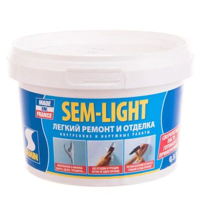 Лот: 11653858. Фото: 1. Semin SEM-LIGHT. Шпатлевка для... Смеси, шпатлевки, цемент
