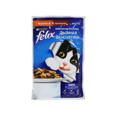 Лот: 10399048. Фото: 1. Корм Felix Двойной Вкус Индейка... Корма