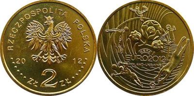 Лот: 3033355. Фото: 1. Польша. 2 злотых 2012 Евро-2012. Европа