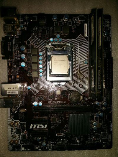 Лот: 17169823. Фото: 1. MSI H110M PRO-D + G3900 + 8Gb... Комплекты запчастей