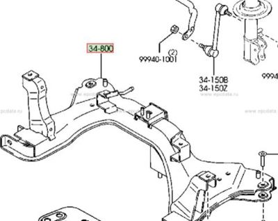 Лот: 21419932. Фото: 1. балка подвески Mazda Tribute EPFW. Ходовая, подвеска, рулевое управление