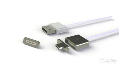 Лот: 6773724. Фото: 1. Магнитная зарядка micro USB... Дата-кабели, переходники