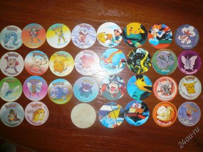 Лот: 525417. Фото: 1. Фишки 90-х Pokemon к-т 31шт. Другое (коллекционирование, моделизм)