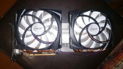 Лот: 11265815. Фото: 1. Radeon HD 6990 с охлаждением Arctic... Видеокарты