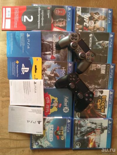 Лот: 14001109. Фото: 1. Sony PS4 Slim 500GB + 11 игр... Игровые приставки, консоли