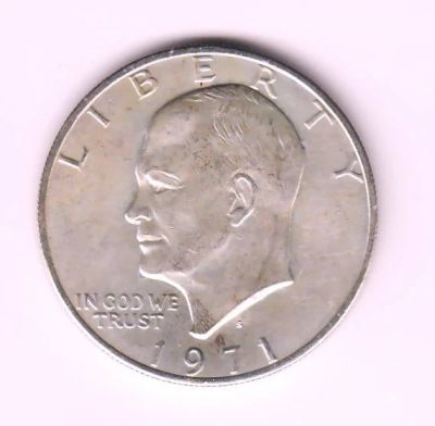 Лот: 11844139. Фото: 1. 1 доллар США серебро 1971г. Америка