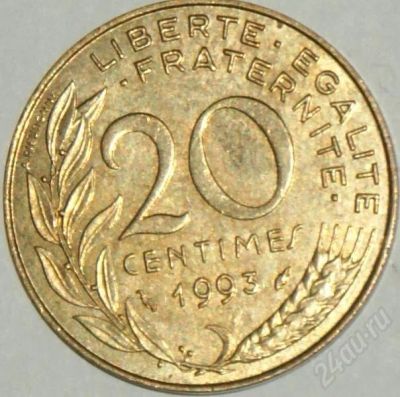Лот: 259529. Фото: 1. 20 centimes. Европа