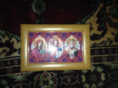 Лот: 4999737. Фото: 1. икона вышитая из бисера. Другое (домашний быт)