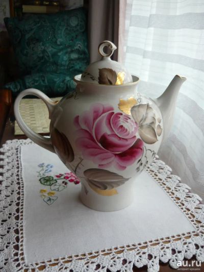Лот: 15027994. Фото: 1. Чайник цветок розы, 2100 мл. ЛОЗ... Фарфор, керамика
