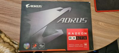 Лот: 19433350. Фото: 1. Видеокарта rx 570 4 gb aorus. Видеокарты