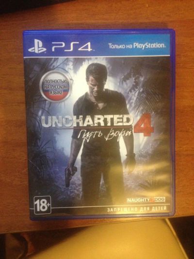Лот: 8086555. Фото: 1. Диск с игрой Uncharted 4 для PS... Игры для консолей