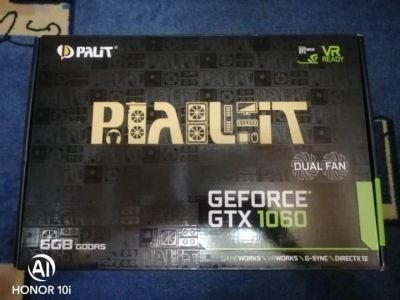 Лот: 18144239. Фото: 1. Видеокарта palit Gtx1060 на 6гб... Видеокарты