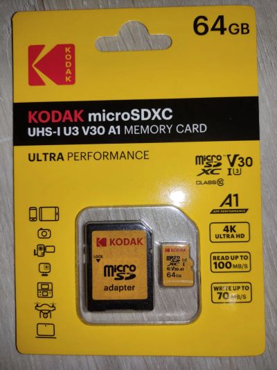 Лот: 19638658. Фото: 1. Карта памяти Kodak Micro SD, 64gb. Карты памяти