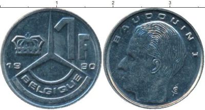 Лот: 15256355. Фото: 1. 1 франк Бельгия 1990 belgique. Европа