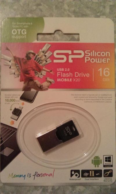 Лот: 5354220. Фото: 1. Флешка Usb-microUsb 16 GB. USB-флеш карты