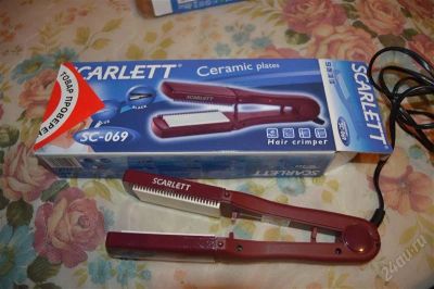 Лот: 1151903. Фото: 1. Утюжок для волос Scarlett sc-069. Косметологические, парикмахерские инструменты