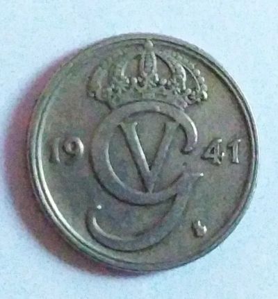 Лот: 22174914. Фото: 1. Швеция 25 эре 1941 Густав V. Европа