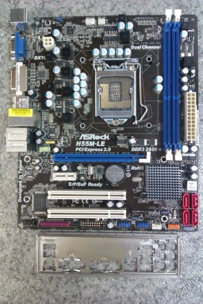 Лот: 5833662. Фото: 1. Материнка Asrock H55m LE + куллер. Материнские платы