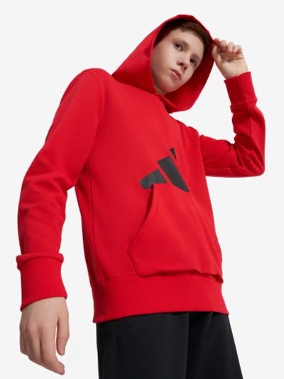 Лот: 25020305. Фото: 1. Худи для мальчиков adidas, Красный. Другое (спортивная одежда)