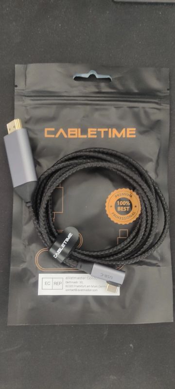 Лот: 18786536. Фото: 1. Кабель Cabletime HDMI - USB C... Шлейфы, кабели, переходники