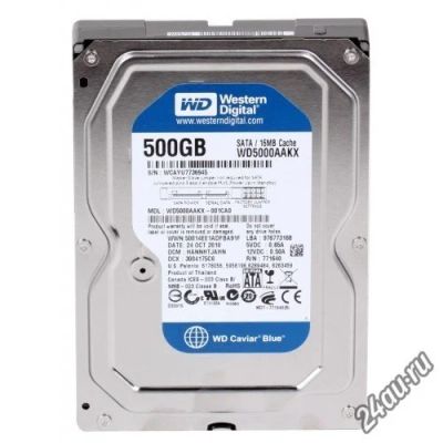 Лот: 5484725. Фото: 1. HDD 500ГБ, Western Digital Caviar... Жёсткие диски (HDD)
