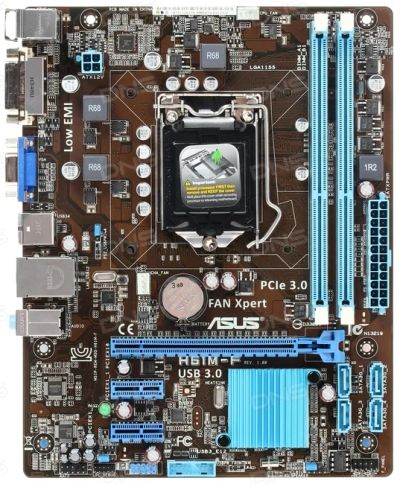 Лот: 8299398. Фото: 1. Материнская плата ASUS H61M-F... Материнские платы