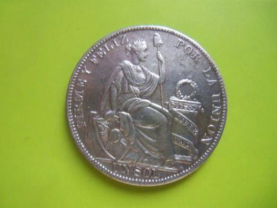 Лот: 3578477. Фото: 1. 1 соль 1930 г. Перу,серебро,отличный... Америка