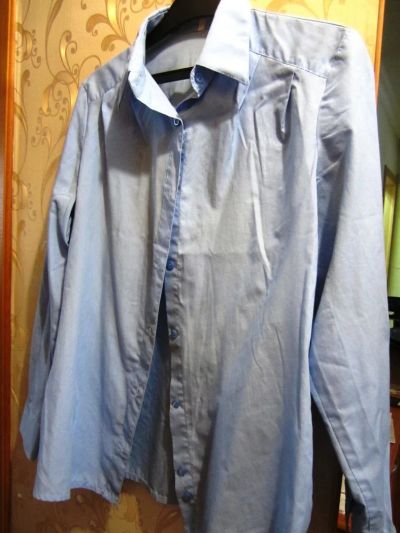 Лот: 10754252. Фото: 1. рубашка голубая унисекс. Рубашки, блузки, водолазки