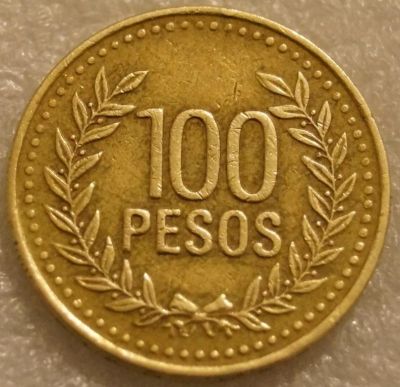 Лот: 7669630. Фото: 1. 100 песо 1994 Колумбия. Америка