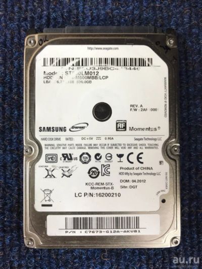 Лот: 13516132. Фото: 1. 2.5 дюйма 500GB Samsung ST500LM012... Жёсткие диски