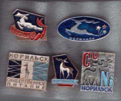 Лот: 856310. Фото: 1. Знаки Норильск. 5 шт. (№550). Юбилейные