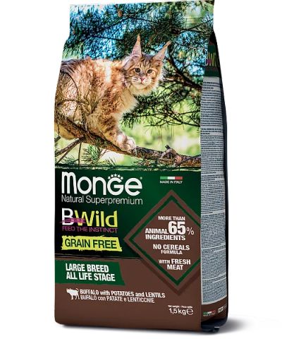 Лот: 15244555. Фото: 1. Monge Cat BWild GRAIN FREE беззерновой... Корма