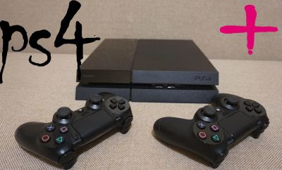 Лот: 4455046. Фото: 1. Playstation 4 (ps4, ps 4) + 2... Игровые приставки, консоли