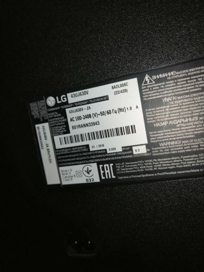 Лот: 17212910. Фото: 1. Телевизор LG 43UJ630V. Телевизоры