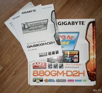 Лот: 17198981. Фото: 1. Материнская плата Gigabyte 880GM-D2H. Материнские платы