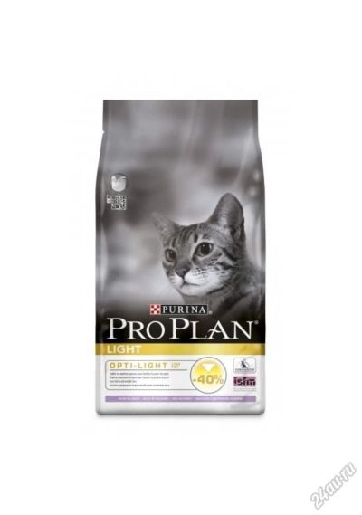 Лот: 5580762. Фото: 1. Корм PRO PLAN Light для кошек... Корма