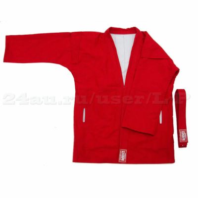 Лот: 6348726. Фото: 1. Куртка для САМБО рост 140 см красная... Одежда для боевых искусств