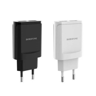 Лот: 15890707. Фото: 1. Адаптер 220V->2*USB 2.4A Borofone... Зарядные устройства, блоки питания, адаптеры сетевые для смартфонов