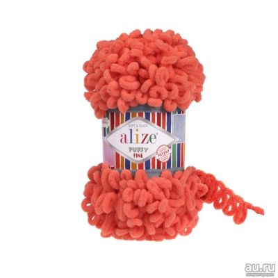 Лот: 18474244. Фото: 1. Пряжа Ализе Пуффи Файн Alize Puffy... Ткани, нитки, пряжа