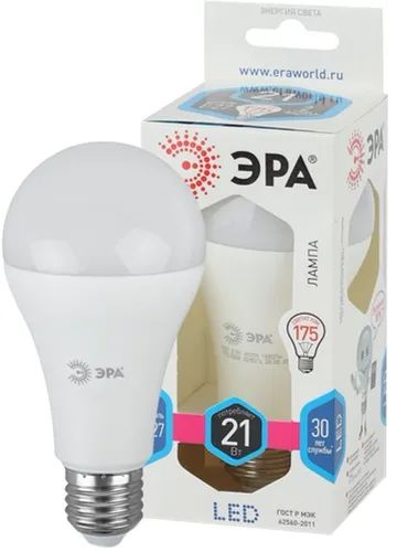 Лот: 24526159. Фото: 1. Светодиодная лампа ЭРА LED A65-21W-840-E27. Лампочки