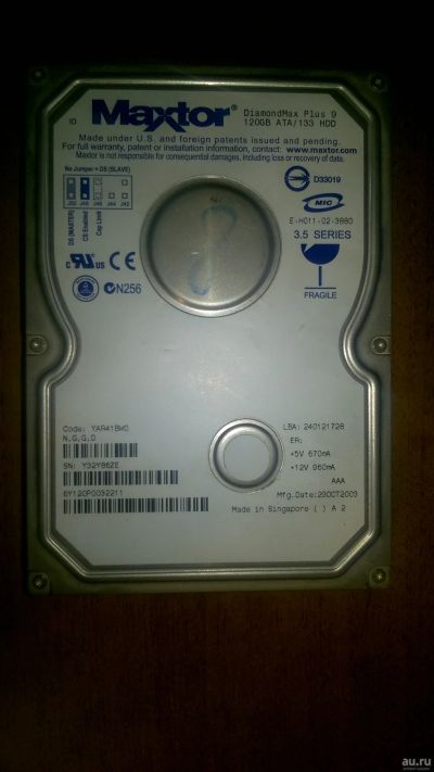 Лот: 10856774. Фото: 1. HDD 120 Gb IDE Maxtor DiamondMax... Жёсткие диски (HDD)