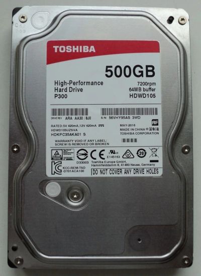 Лот: 10920006. Фото: 1. Toshiba HDWD105 500Gb. Жёсткие диски
