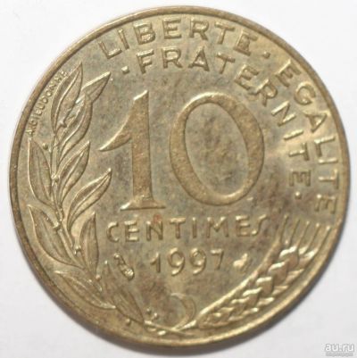 Лот: 17380645. Фото: 1. 10 сантимов 1997 год. Франция. Европа