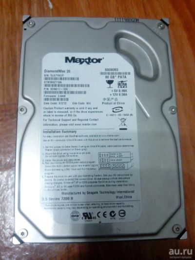 Лот: 9703727. Фото: 1. Maxtor 80gb 7200 БЕЗ БЭДОВ. Жёсткие диски (HDD)